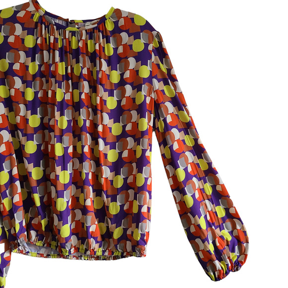PARISIENNE ET ALORS Colorful Long Sleeve Blouse Women's US 8/Medium  FR 38 - Picture 3 of 10